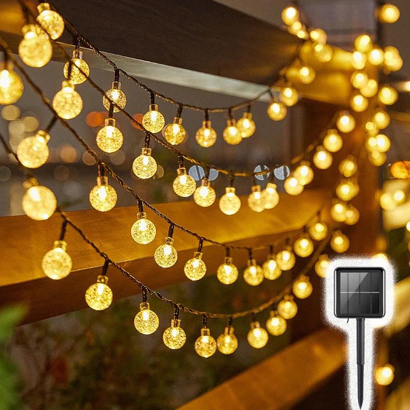 Solar Bubble Balls Lamp Cord Lights Outdoor Water Drops Outdoor Waterproof Orbe Outdoor Lights Christmas Lights Patio Feast