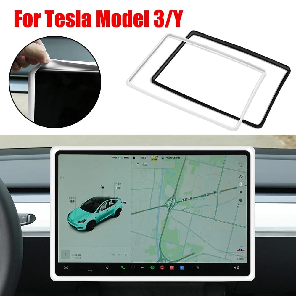 Per Tesla Model 3 Y protezione dello schermo di navigazione accessori per auto telaio di controllo centrale copertura del bordo in silicone