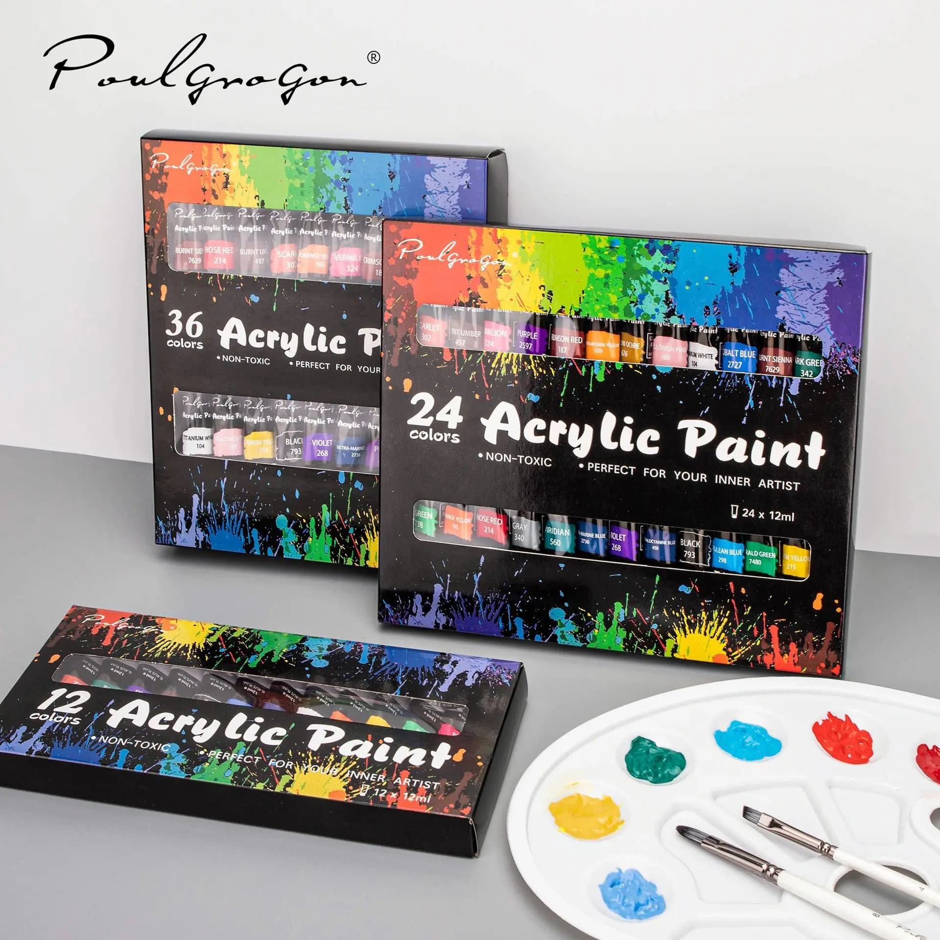 Professional Acrylic Paints Set 12/24/36 Colors 12ML Hand Painted Wall Drawing craft Painting Pigment Set Art Supplies