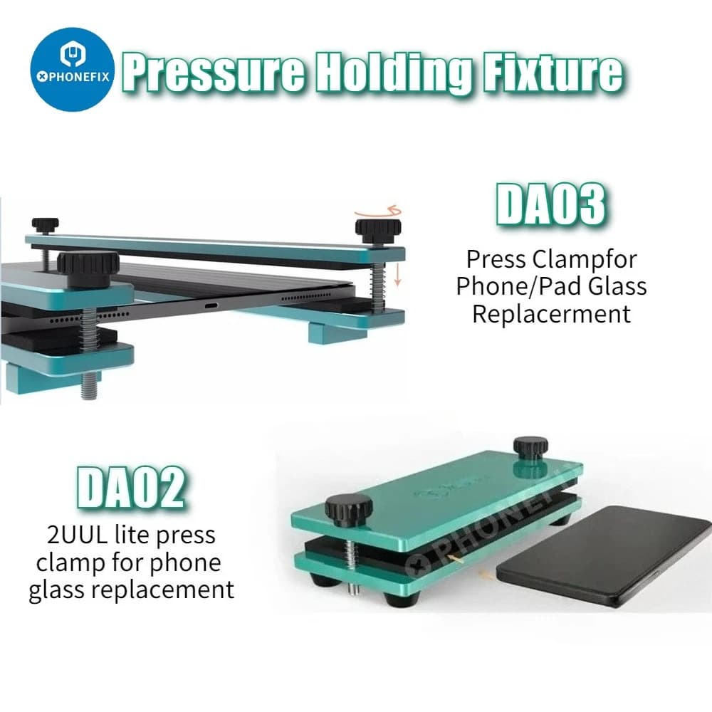 2UUL Universal Lite Press Morsetto Dispositivo di pressione dello schermo per IPad IPhone Tablet Samsung Dispositivo di fissaggio per riparazione schermo in vetro LCD