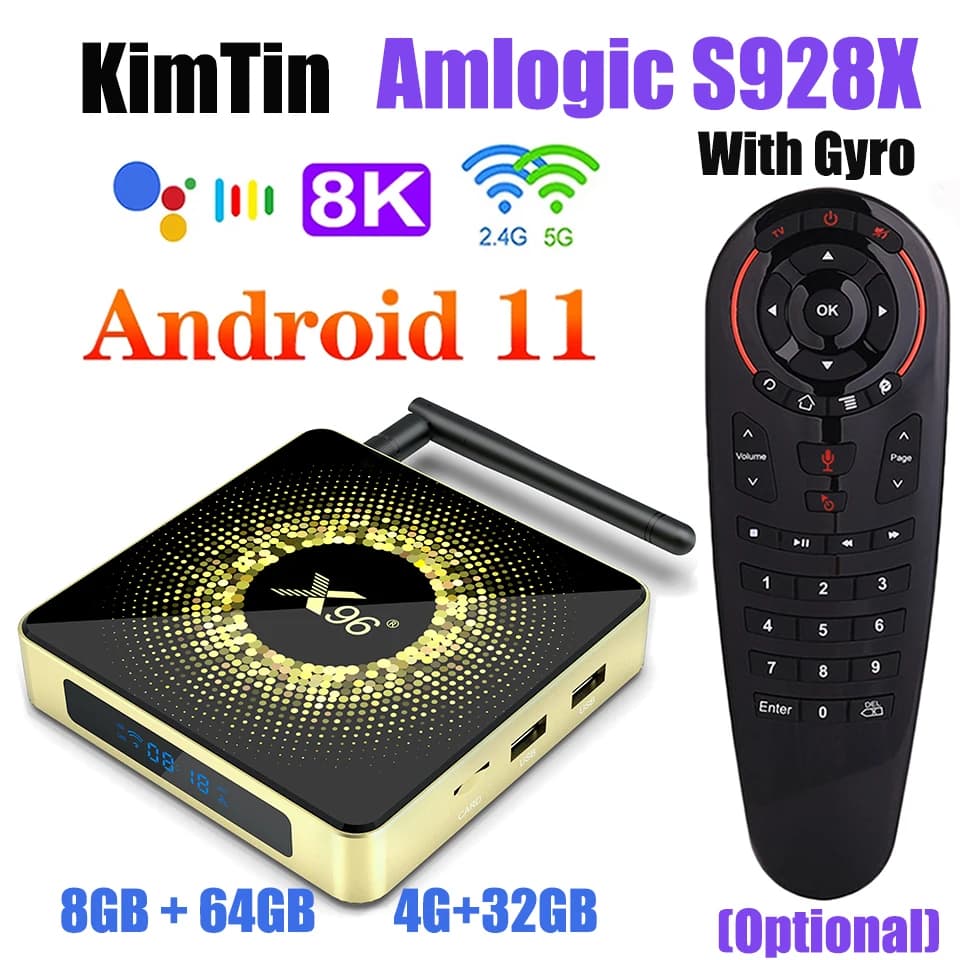 TV Box Android 11 X96 X10 DDR4 8GB RAM 64GB ROM Amlogic S928X supporto 8K USB3.0 5G Wifi 1000M LAN 4GB 32GB BT Smart Media Player