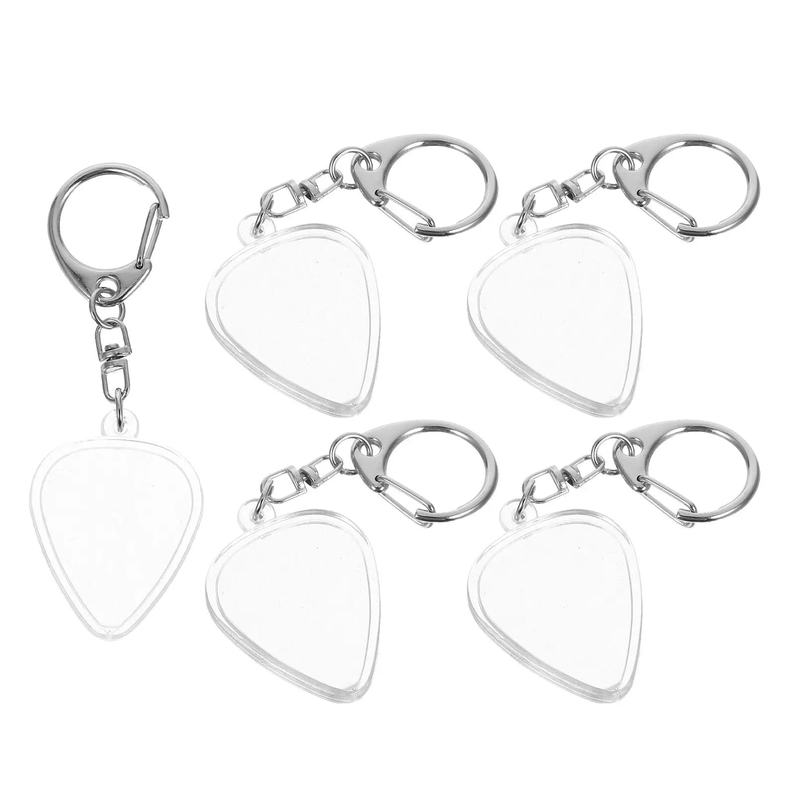 5Pcs Clear Guitar Pick Keychain Organizer Quick-Access Transparent Picks Holder for Musicians Portable Guitar Maintenance