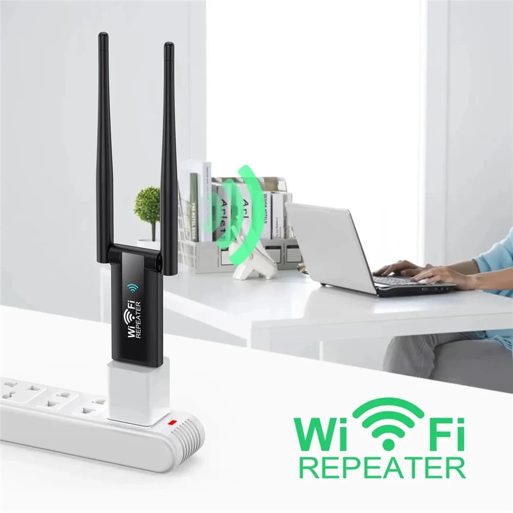 Ripetitore Wifi USB Ripetitore di segnale Wi-Fi 300M Estensore wireless 2.4G 2 antenne Adattatore Wi-Fi a lungo raggio per PC desktop portatile