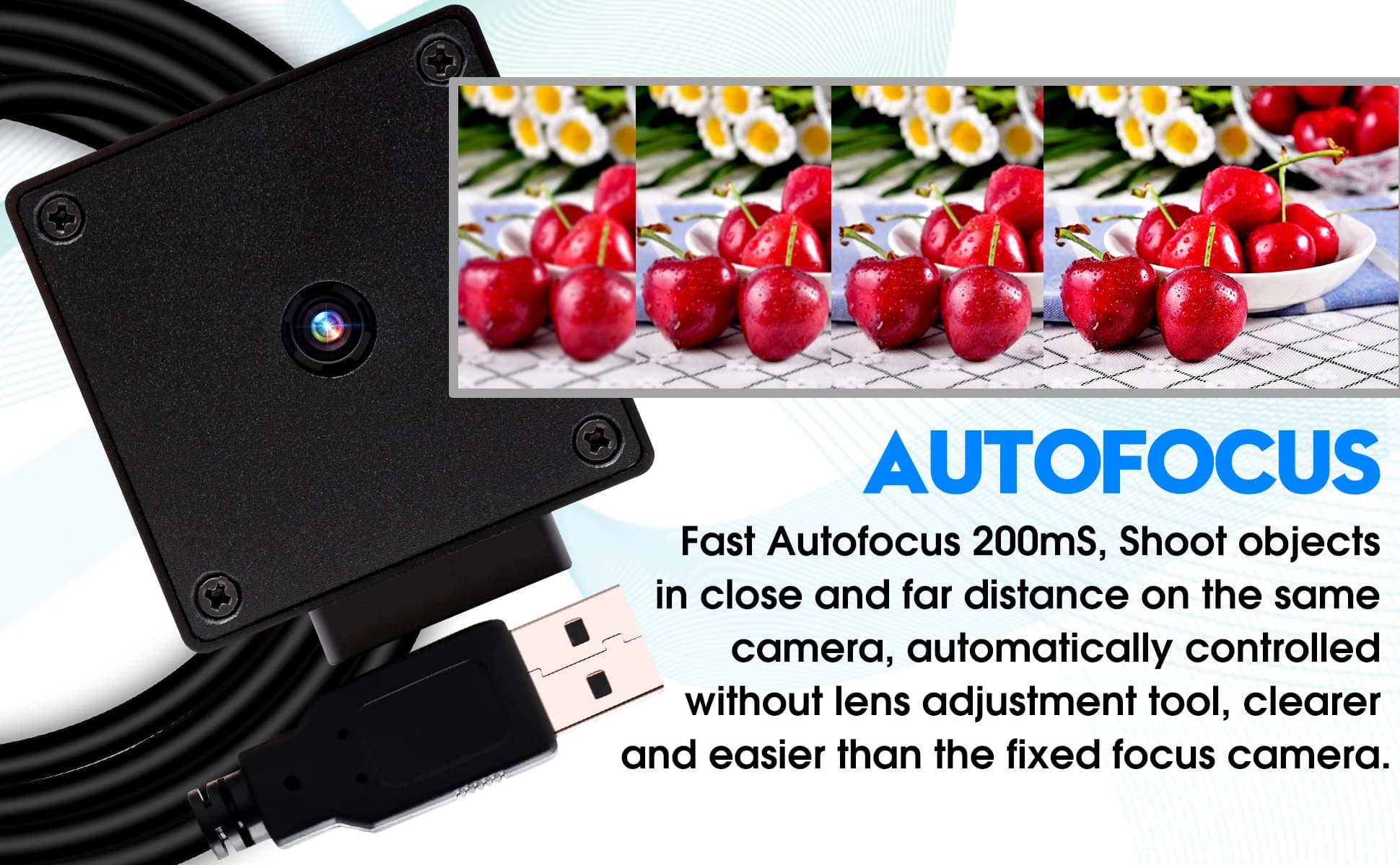 GOOD Mini 48MP Autofocus USB Camera with Metal Case for PC Wide Angle 70degree No Distortion Lens Webcam AF USB2.0 Industrial