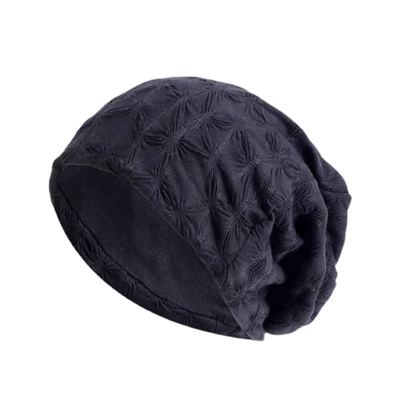 Spring &Autumn Cotton blend ripple pattern Beanie Ruffled Skullies & Beanies