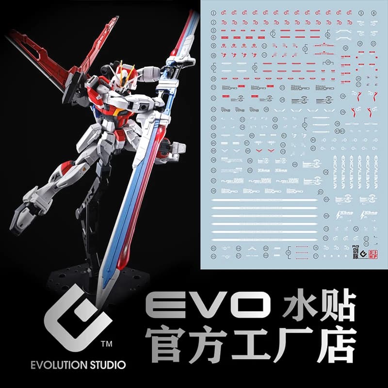 EVO Water decals model Slide decals tool for 1/144 RG Sword Fluorescent Impulse Sticker toys accessories