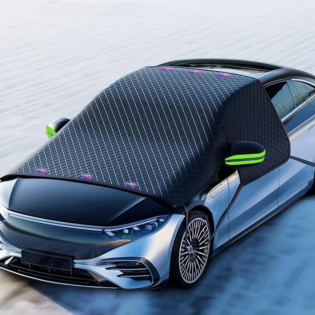 Thickened Car Snow Shield - Winter Anti-Frost, Summer Sunshade, Full Protection for Windshield & Side Mirrors