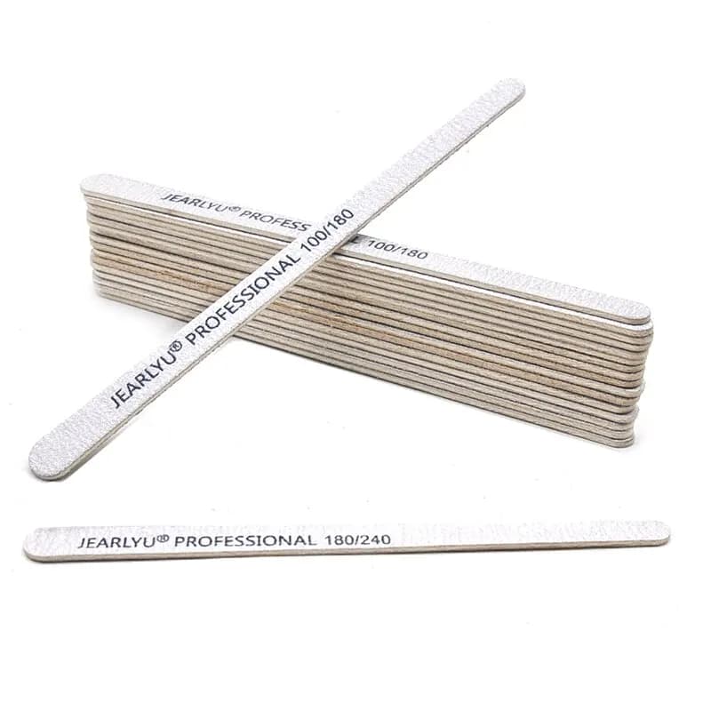 10/50 Pz Forte Spessore Lima per Unghie in Legno Grana 100 180 240 Lima Buffer File per Manicure Levigatura in Legno Lucidatura Smeriglio Bordo Accessorio