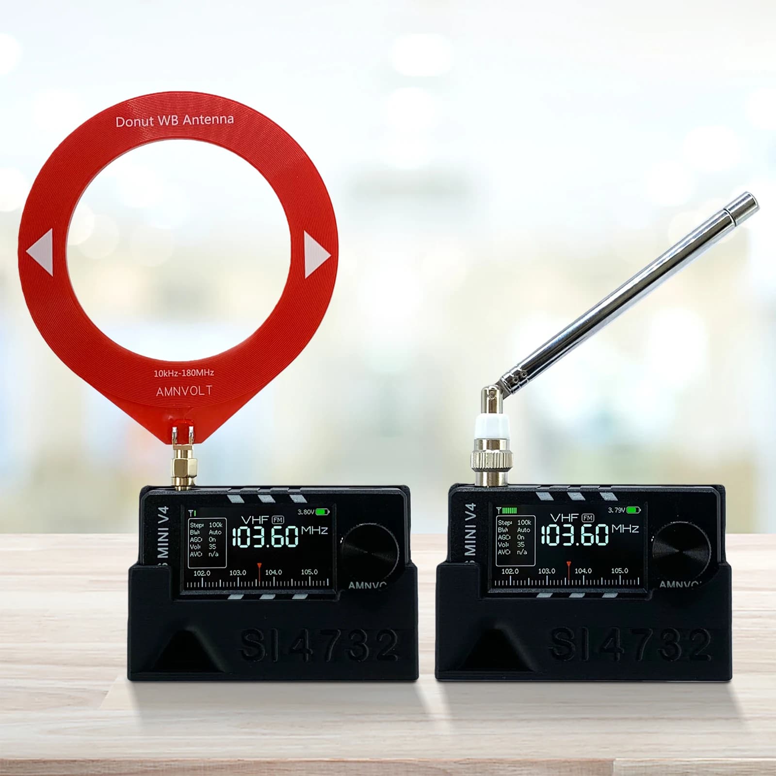 AMNVOLT V4 ATS MINI Radio with Stand & Headphone Amplifier Full-Band DSP Radio TYPE-C Charging for Walking Hiking Camping