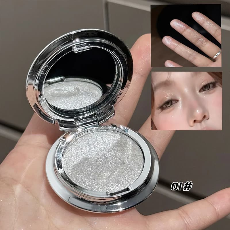 CACE Palette Illuminante Monocromatica Oro Champagne Glitterato per Trucco Occhi Luminoso e Brillante con Texture Soffice Effetto Diamante