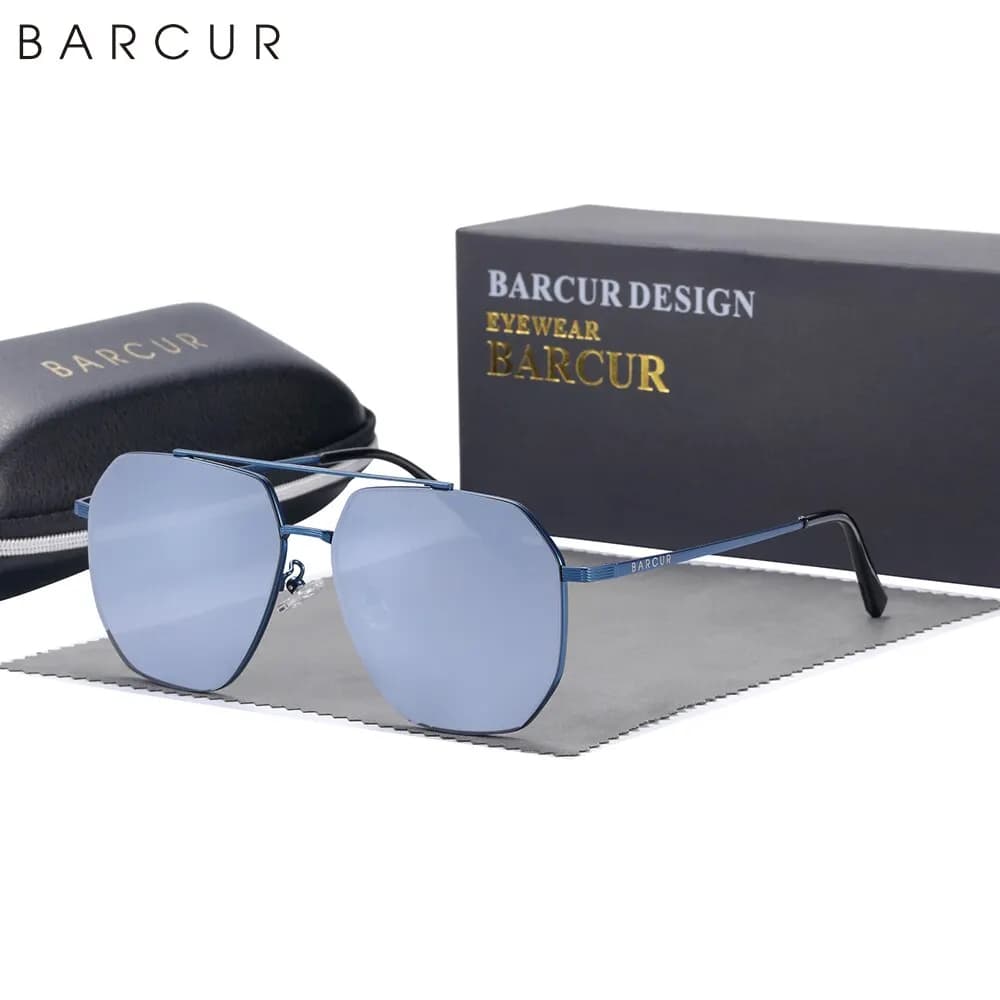 BARCUR Square 2.0mm Lens Men Sun Glasses for Women Polarized Sunglasses Shades Eyewear Gafas De Sol