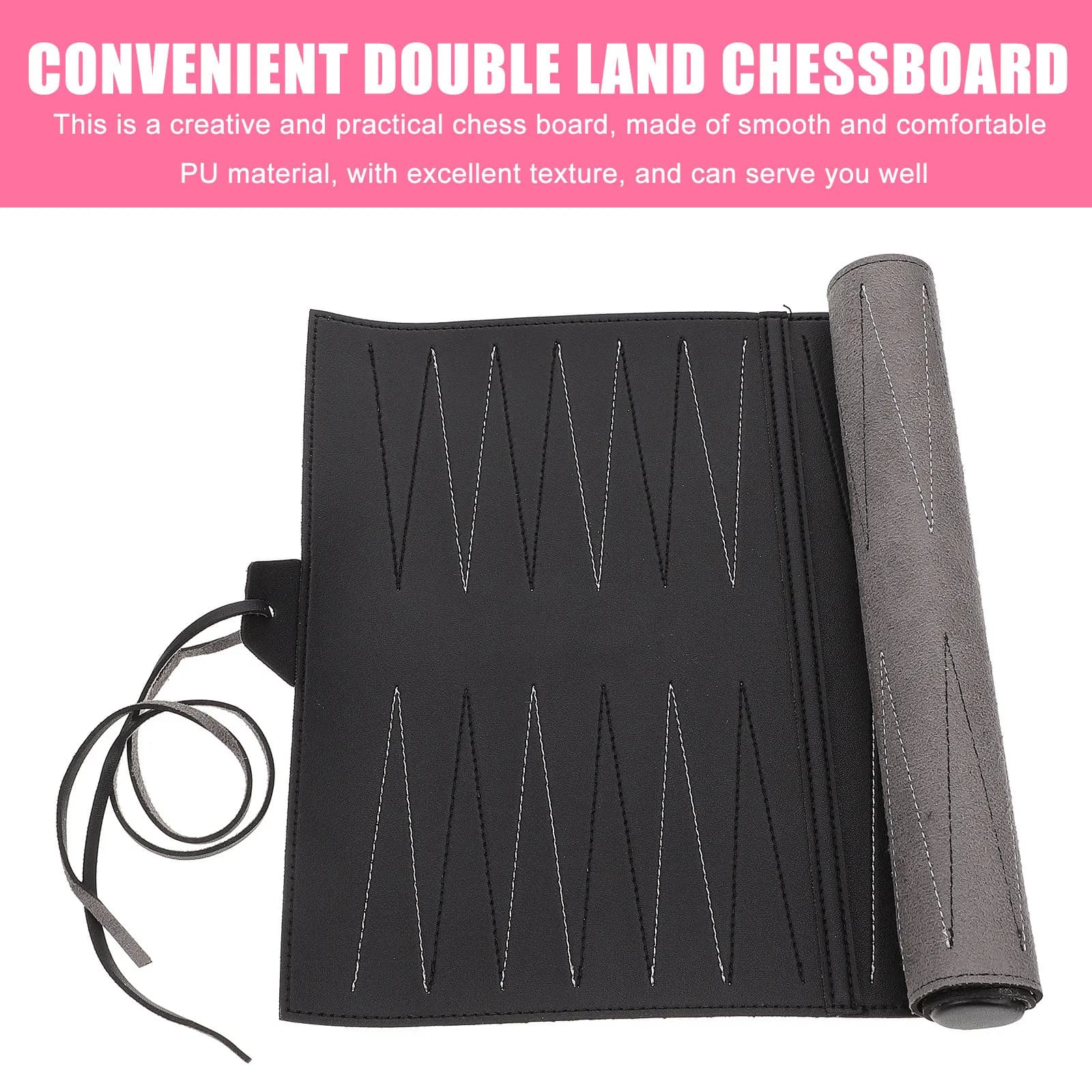 Scacchiera Pieghevole in PU da 1 Pezzo, Scacchiera Portatile per Uso Interno ed Esterno, da Viaggio, Fornitura per Giochi da Tavolo Backgammon