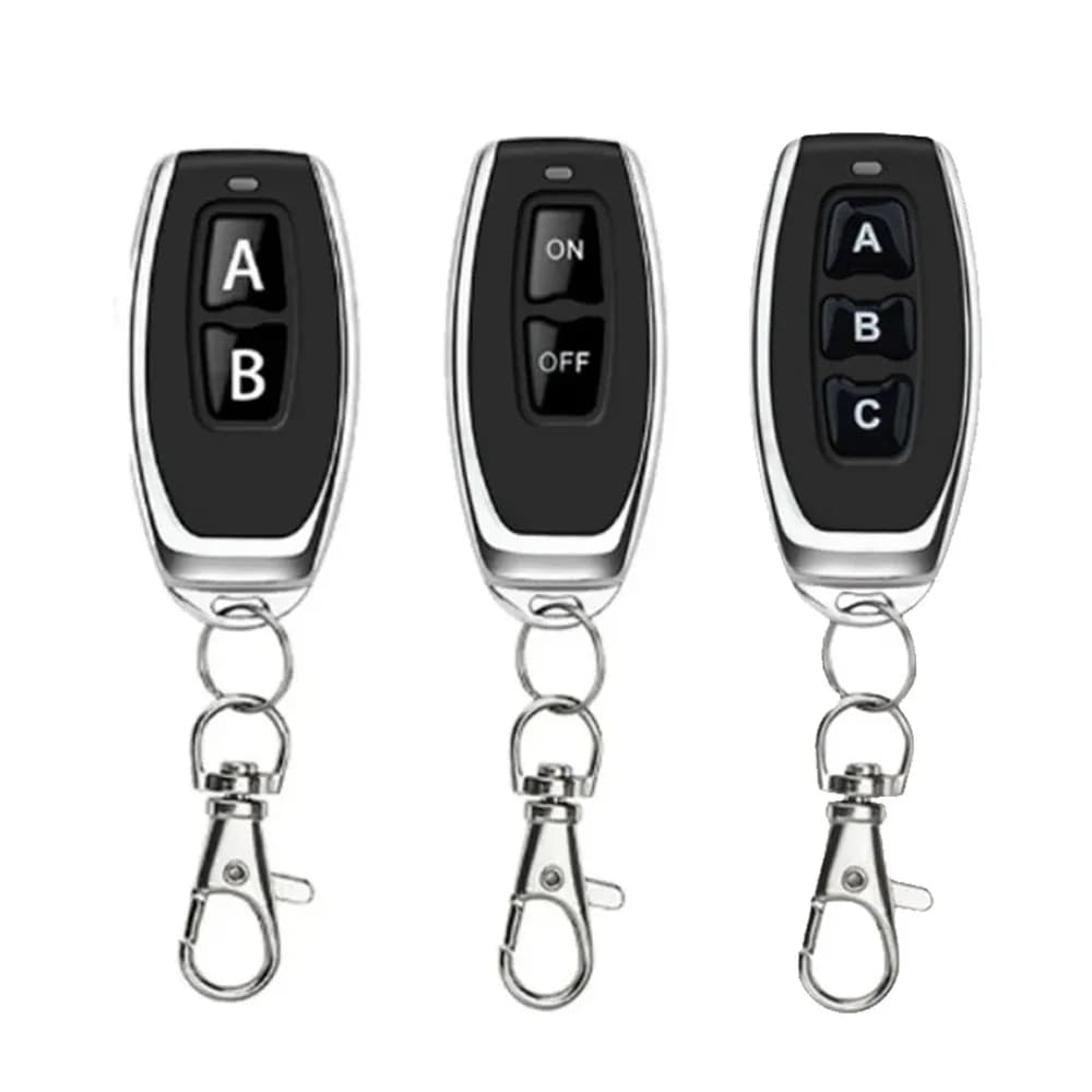 433Mhz EV1527 Keychain Transmitter 3 Channel Remote Control Momentary Self-lock Interlock For Garage Gate Electric Door Light