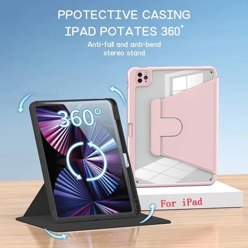 Case For IPad Air 1 2 9.7 Inch for IPad 5th 6th GEN 9.7 Inch Rotation Cover With Pencil Holder Shockproof Shell