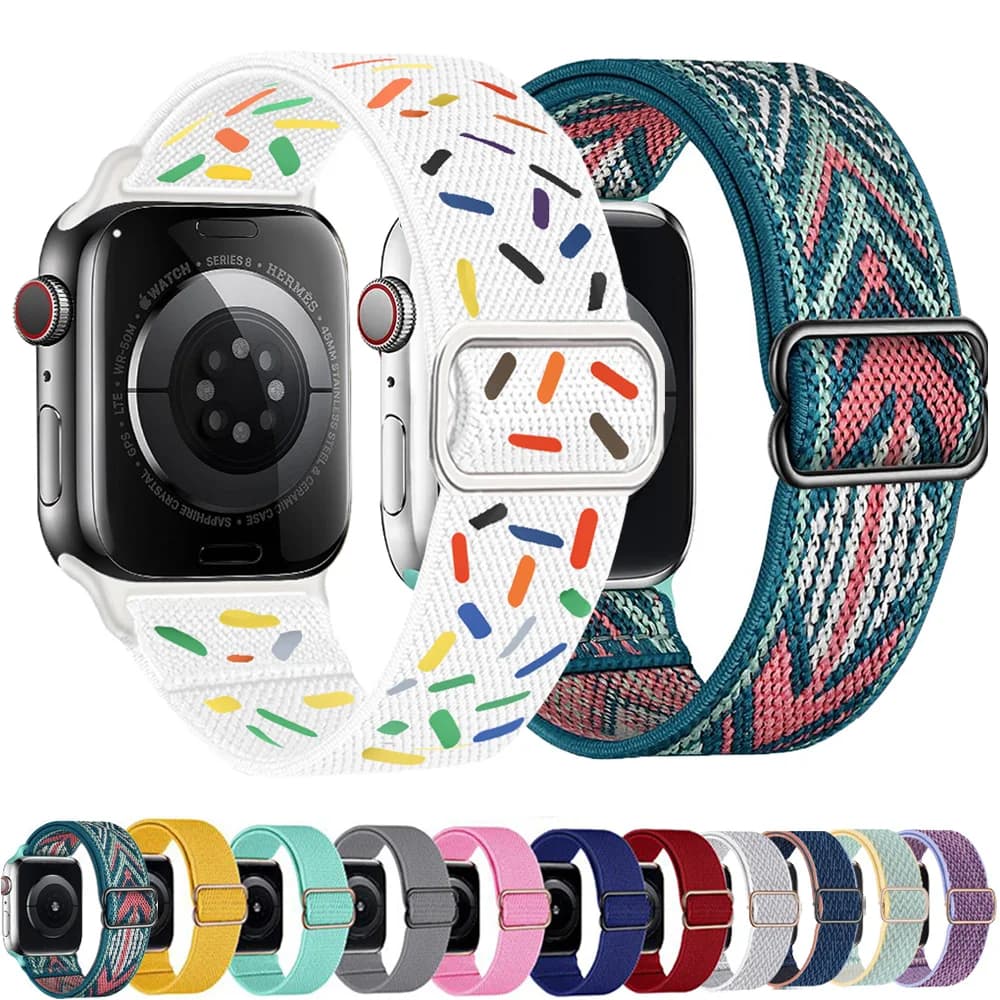 Cinturino Scrunchie per cinturino Apple watch 41mm 44mm 45mm 40 49 cinturino regolabile in Nylon solo Loop iWatch series 3 4 5 se 6 7 8 Ultra