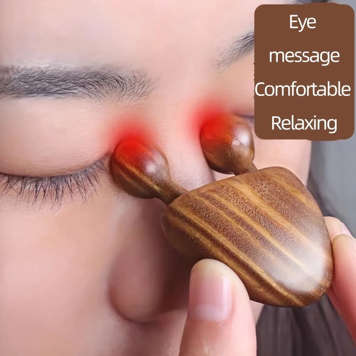 1pc Sanitary Wooden Face Massage Nose and Face Massage - Eye Relieving Tool Silicone Face Massage