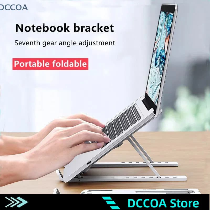 Supporto per supporto per laptop pieghevole a 8 marce Base di supporto per notebook portatile Staffa di raffreddamento per riser regolabile Accessori per dispositivo di raffreddamento per laptop
