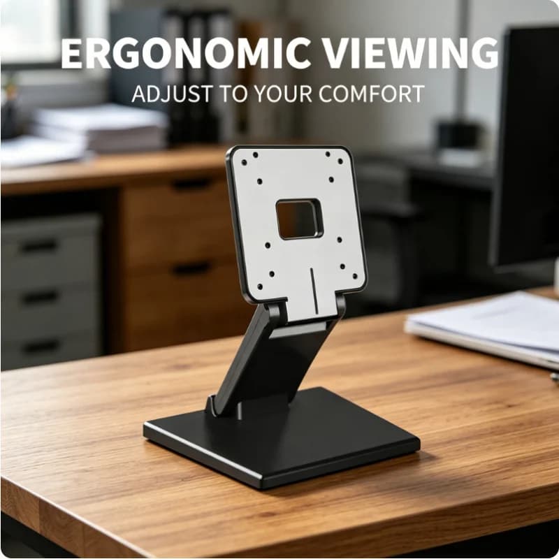 Supporto Pieghevole per Monitor 14-24'', Staffa VESA in Metallo, Supporto da Scrivania per TV e Monitor, per Casa, Ufficio, Scuola