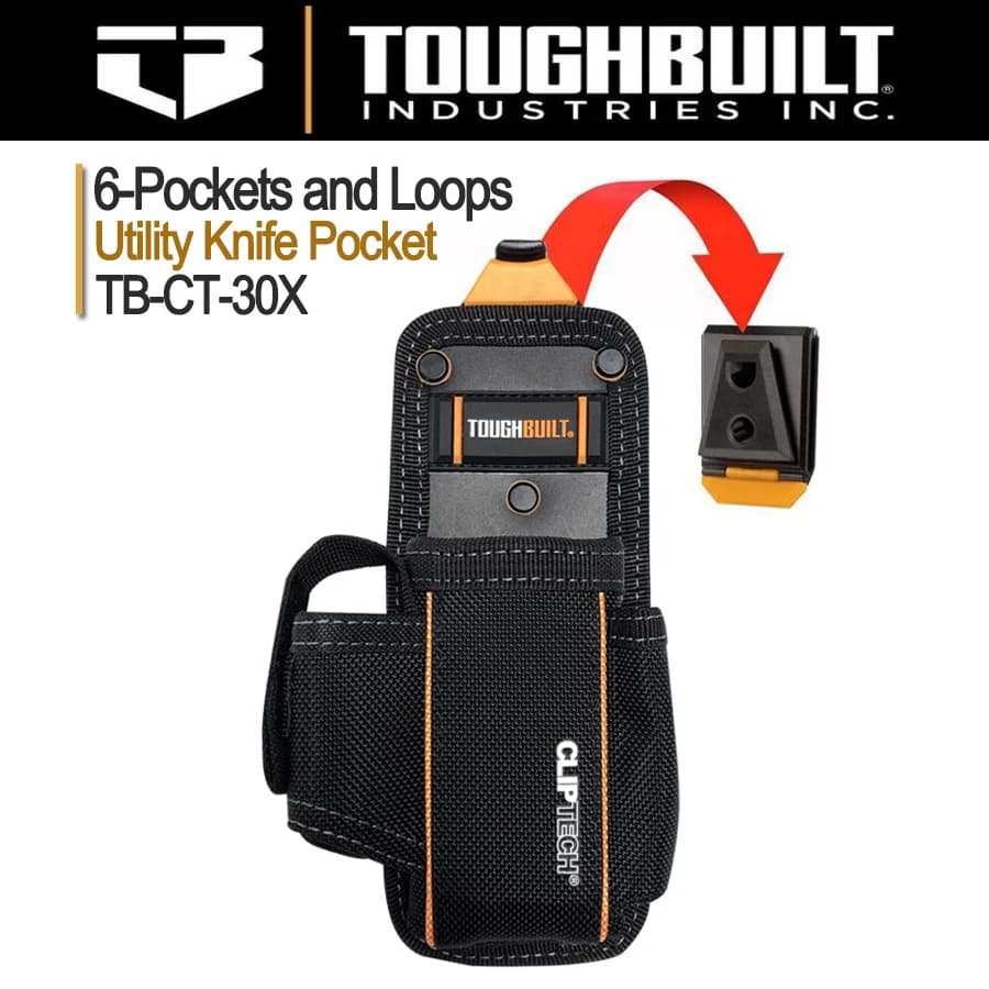 Custodia universale ToughBuilt TB-CT-30X/tasca per coltelli multiuso Fondina per impatto resistente per cintura portautensili 3 tasche