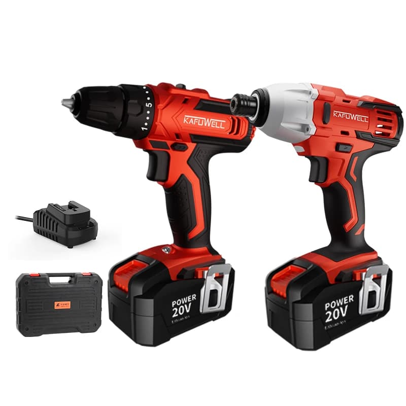 KAFUWELL PA4968A Chiave elettrica a batteria Chiave al litio per riparazione automatica con 2 batterie 1 caricabatterie Set di utensili elettrici