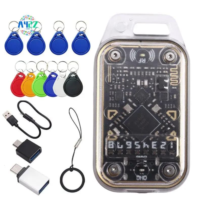 A42Z-Chameleon V2.0 RFID Smart Chip Reader Emulatore 125K 13.56Mhz Card Decode Chameleon Ultra NFC Duplicatore + 10XUID Portachiavi