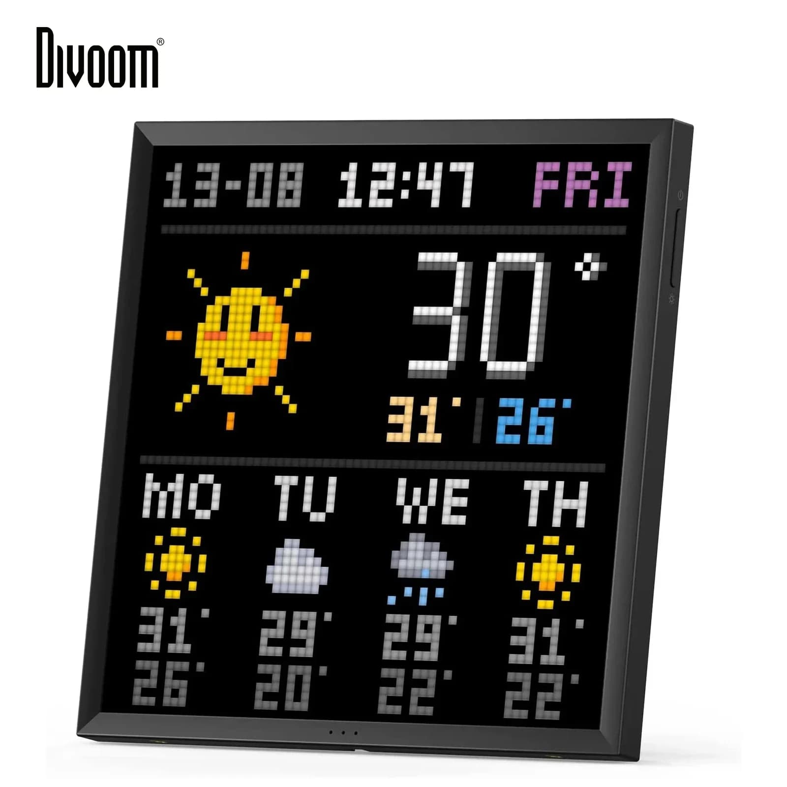 Divoom Pixoo 64 WiFi Pixel Art Display WiFi Cloud cornice digitale con controllo APP, pannello LED 64X64 per la decorazione della sala giochi
