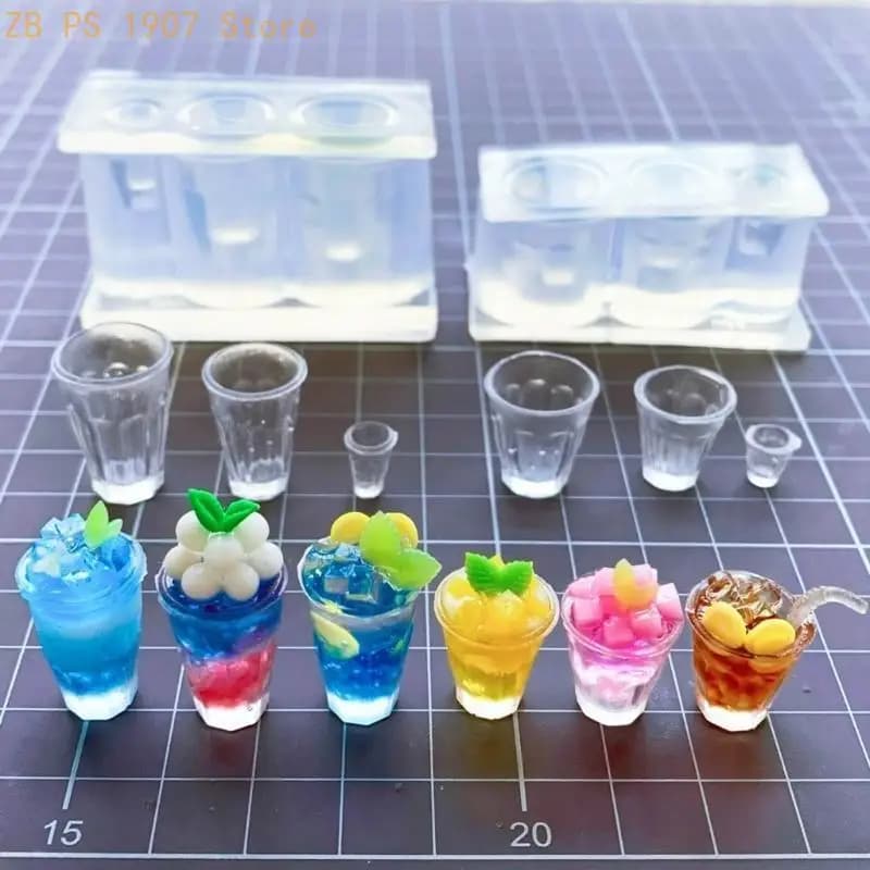 Tiny Cup Shaped Silicone Molds Epoxy Resin Molds DIY Jewelry Pendant Tools for Mini Dessert, Crafting and DIY Projects 55KA