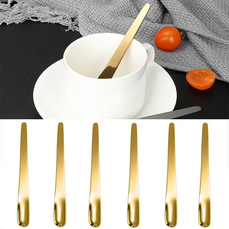 6 pieces spoon coffee spoon stainless steel plate for dessert small mixer for coffee mixing tablespoon bar kitchen dishes