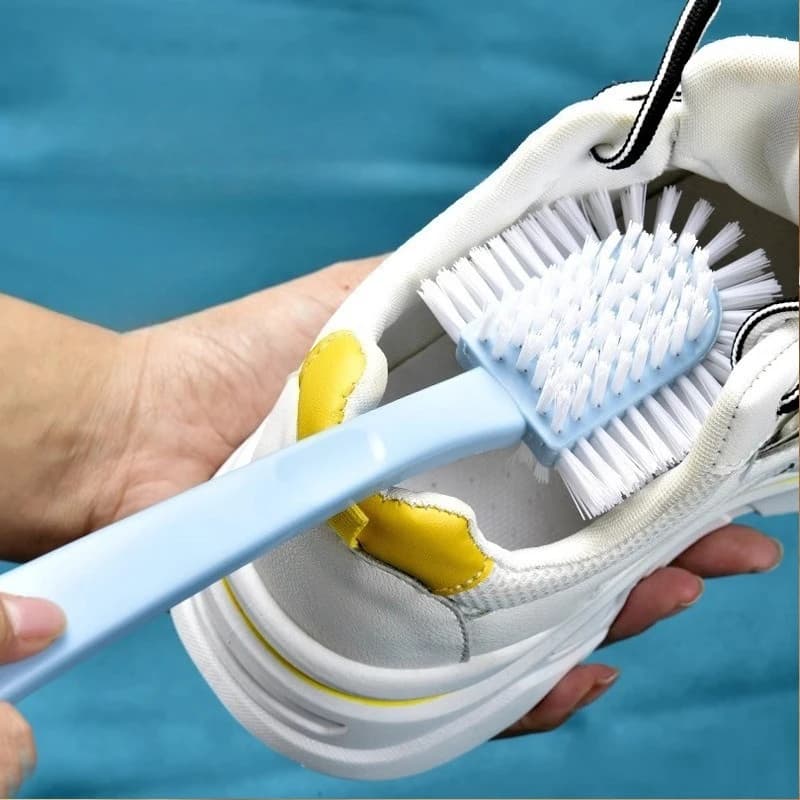 Spazzola per scarpe a 5 lati – Strumento multiuso per la pulizia di scarpe, setole morbide e rigide, antigraffio, efficiente e portatile