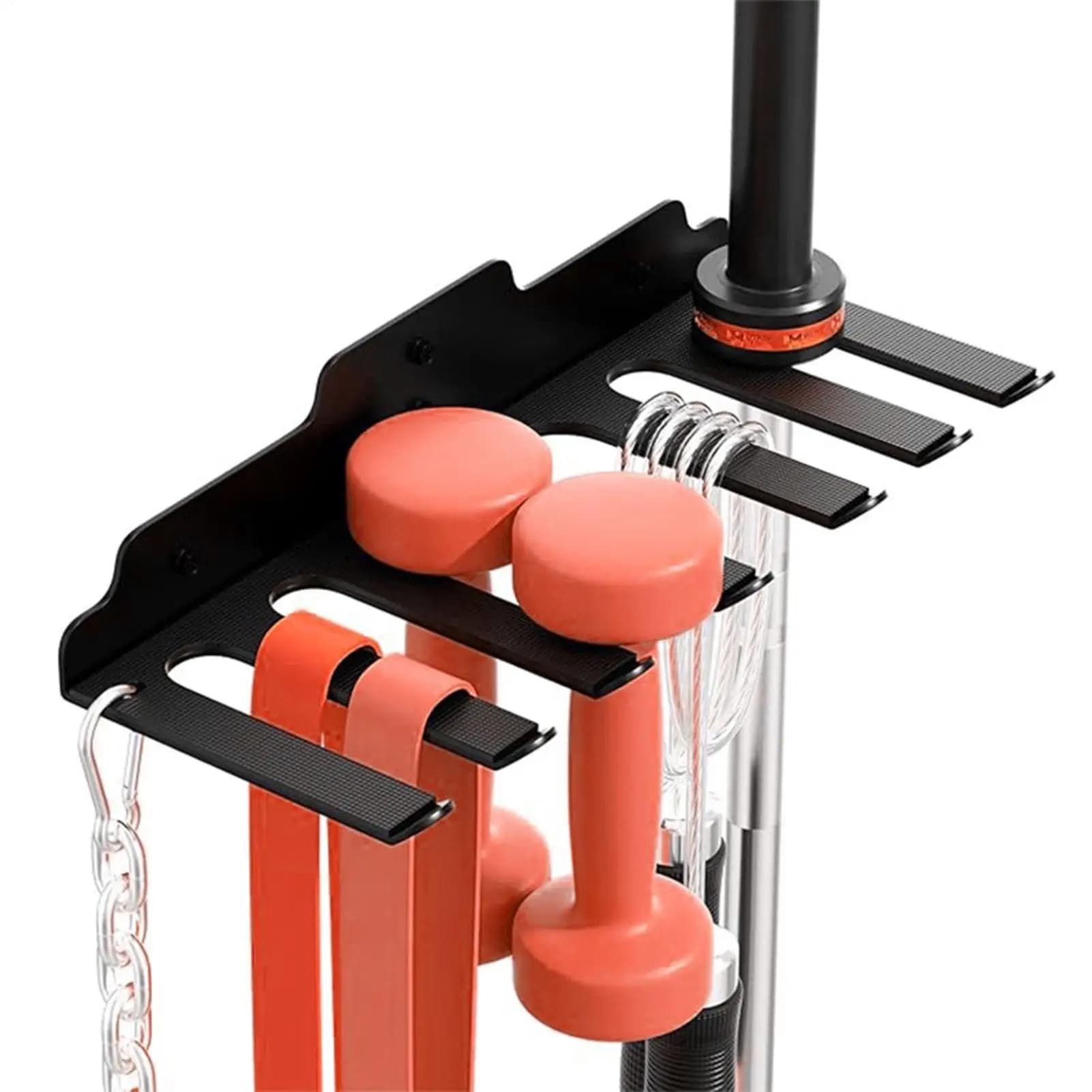 Wall bracket for bar for bar for 7 hooks Handlebar holders Kettlebell Gymnastics Home Garage Fitness