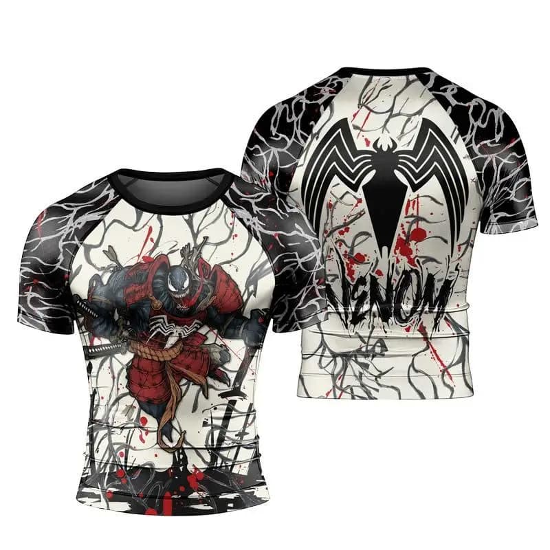 Magliette sportive a maniche corte, magliette a maniche corte ad asciugatura rapida stampate in 3D, stampa con personaggi del "Marvel Universe", magliette sportive traspiranti a maniche corte