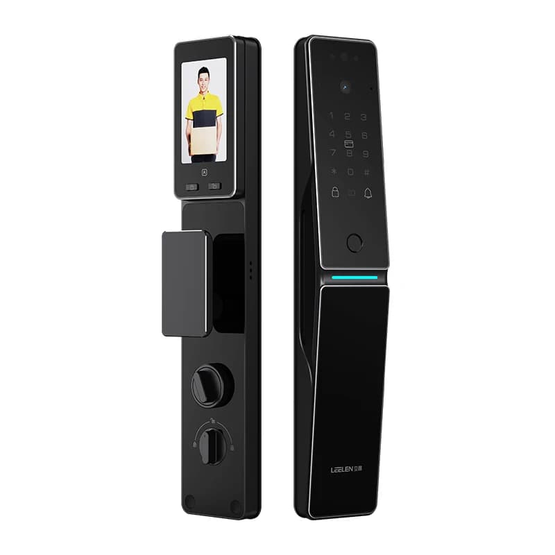 ZJZ LEELEN Serratura intelligente con riconoscimento facciale 3D con display per videocitofono in tempo reale Tuya Wifi Smart Lock