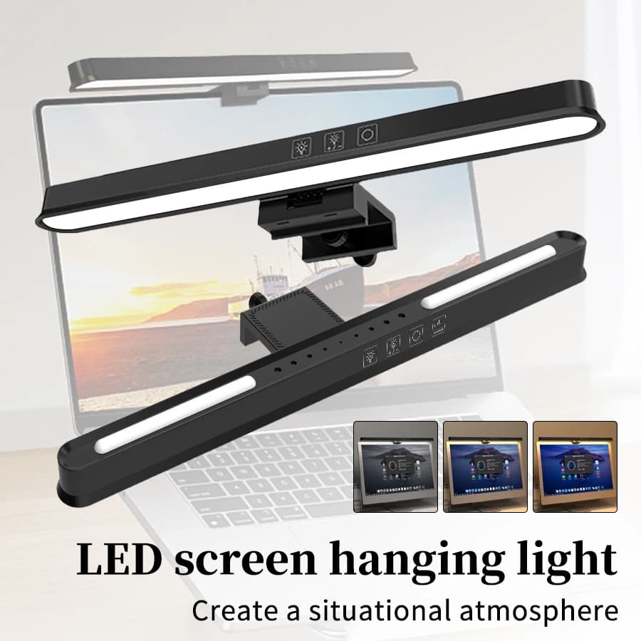 Lampada a sospensione per monitor del computer Luce calda/RGB Luce per schermo del computer Luce a clip per protezione degli occhi alimentata tramite USB per computer/laptop