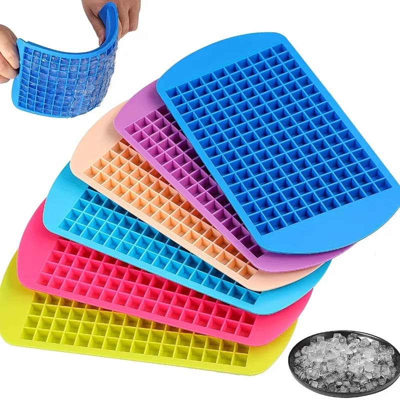 Stampo per Ghiaccio a 160 Cubetti Piccoli, Facile da Rilasciare, per Whisky, Impilabile, in Silicone, Accessorio da Cucina per Congelatore