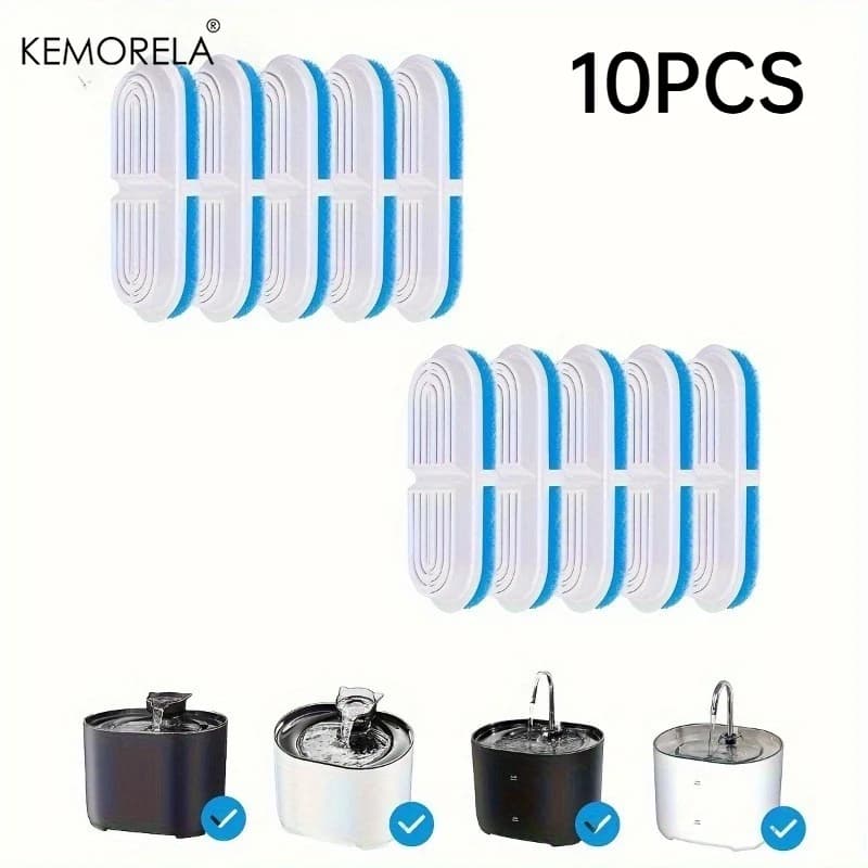 KEMORELA 6/10/16pz Filtro per Fontanella d'Acqua per Animali Domestici, Filtro per Fontana per Gatti, Filtro per Fontanella, Filtrazione a Ciclo Continuo, Facile da Pulire