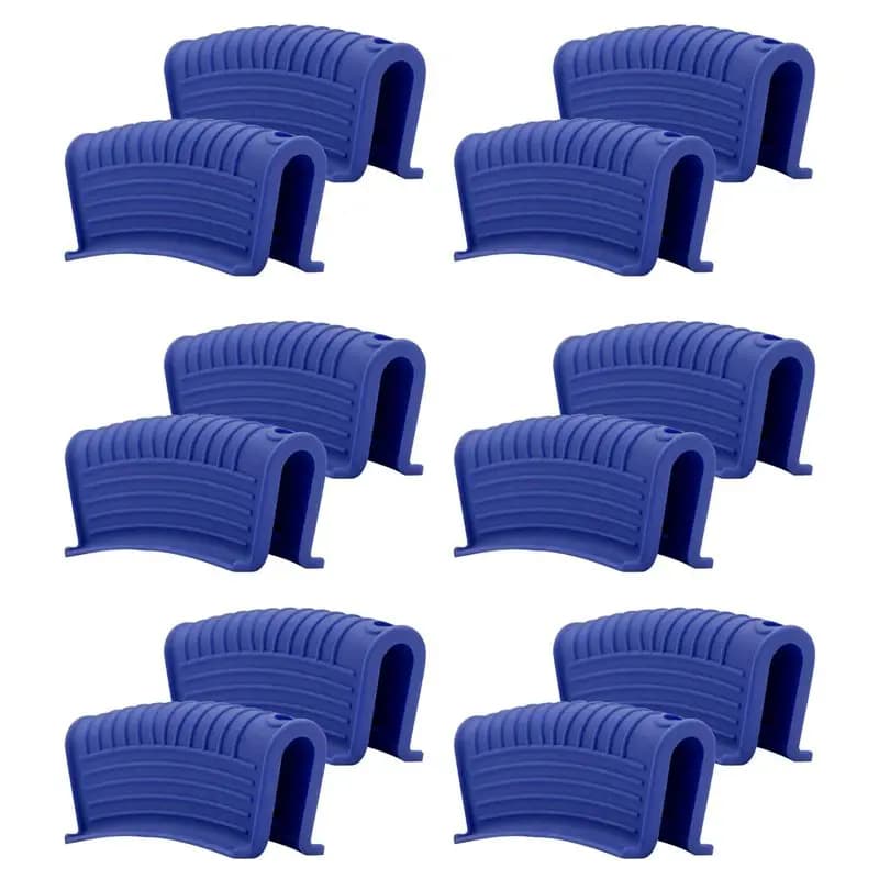 ABUL-Thickened Silicone Pan Handle Cover Insulation Cover Pan Ear Clip Cast Iron Pan Frying Pan Wok Handle Holder,Blue,12PCS