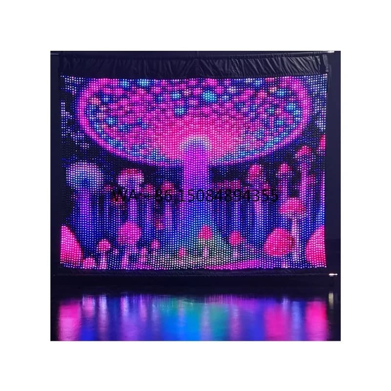Schermo LED Trasparente P1.2/P1.5 per Spettacoli di Droni, Display Pieghevole a Tappeto Magico LED, Schermo Olografico Volante