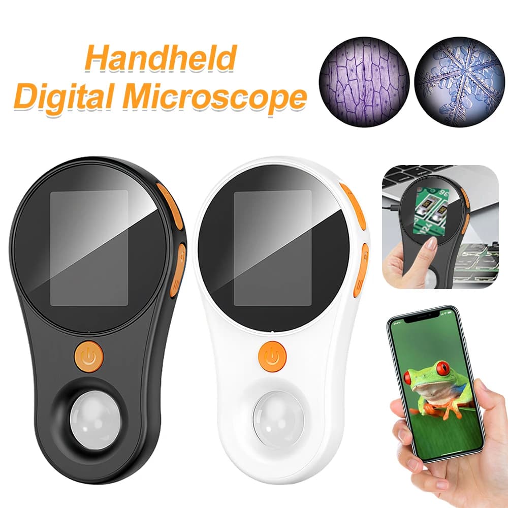Lente d'ingrandimento per microscopio portatile digitale 60-120X/500X fotocamera per microscopio con schermo IPS da 2.0 pollici 8 LED 2 MP lente d'ingrandimento per monete elettroniche muslimah