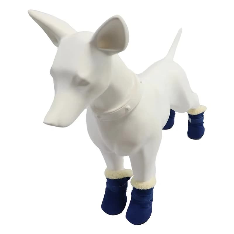 4 Pezzi/Lotto Scarpe Invernali per Cani, Calde e Spesse, Morbide in Peluche, Antiscivolo, Impermeabili, Stivali da Neve, Scarpe da Passeggio per Cuccioli, Accessori per Animali Domestici