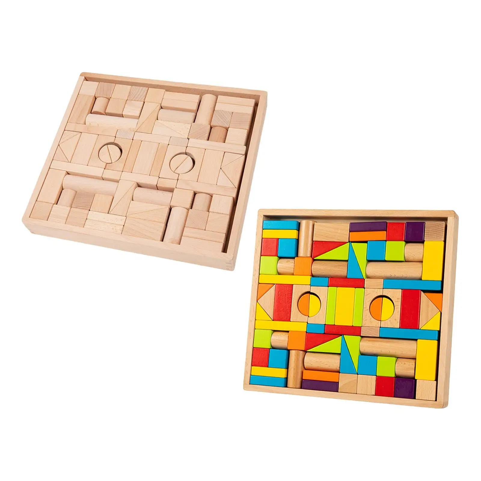 Wooden Building Blocks Early Education Toy Motor Skills DIY Cognitive Development Development Early Learning Sensory Toys