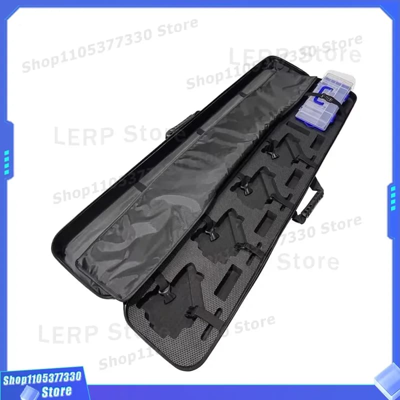 130cm Waterproof PU Carp Fishing Rod Bag Portable Two Layer Reel Case 22x15cm Gear Storage Box for Angling Tackle Holdall