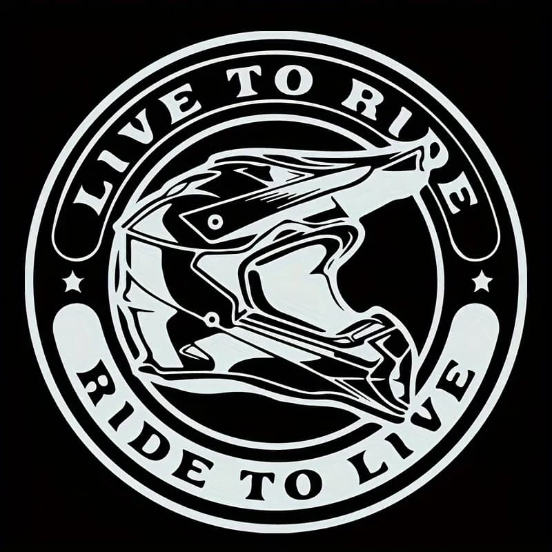 Motorcycle Helmet Live to Ride Stickers, Waterproof Vinyl Decals