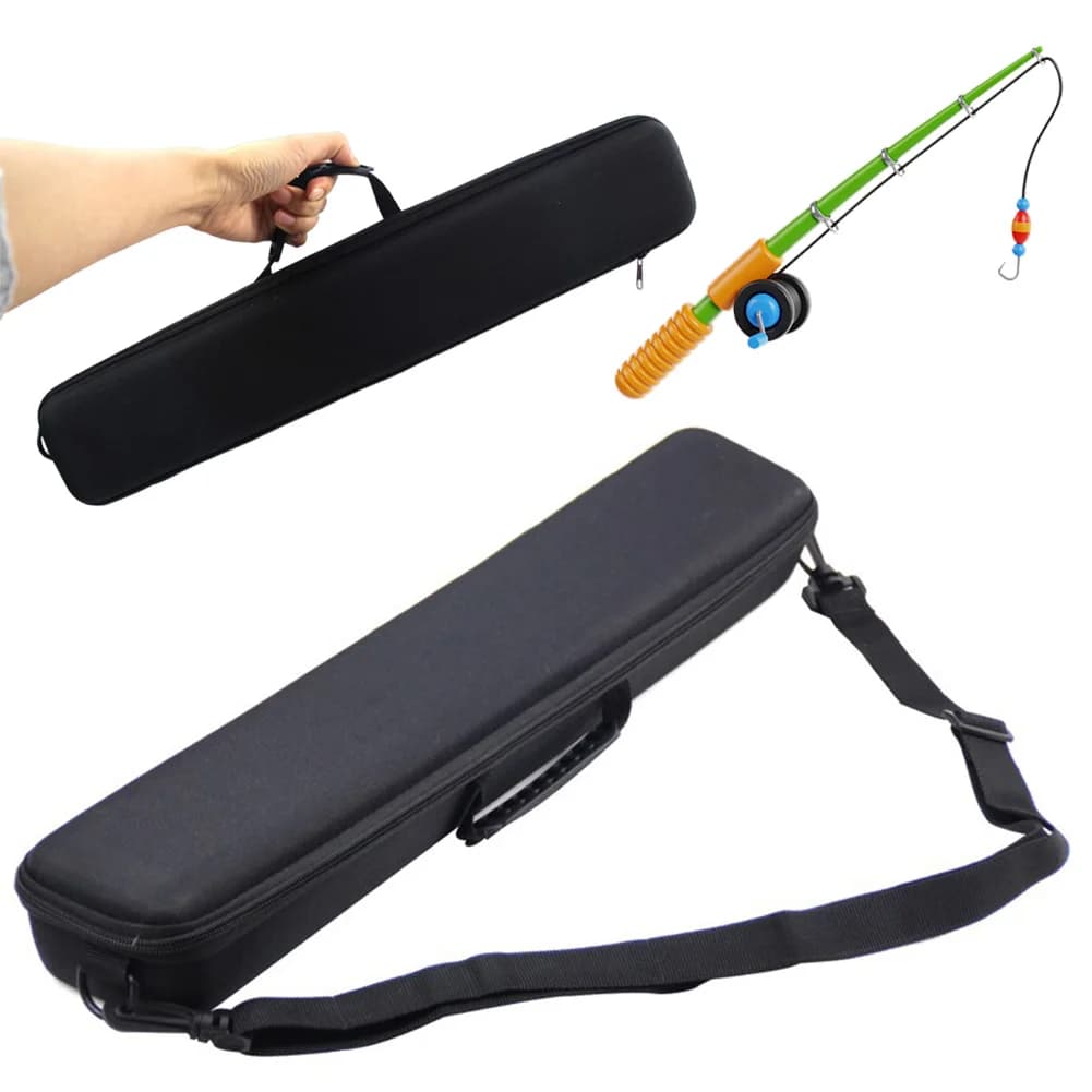 Fishing Rod Bag with Shoulder Strap Fishing Rod Travel Carry Case EVA Fishing Pole Storage Bag for Fishing Tools