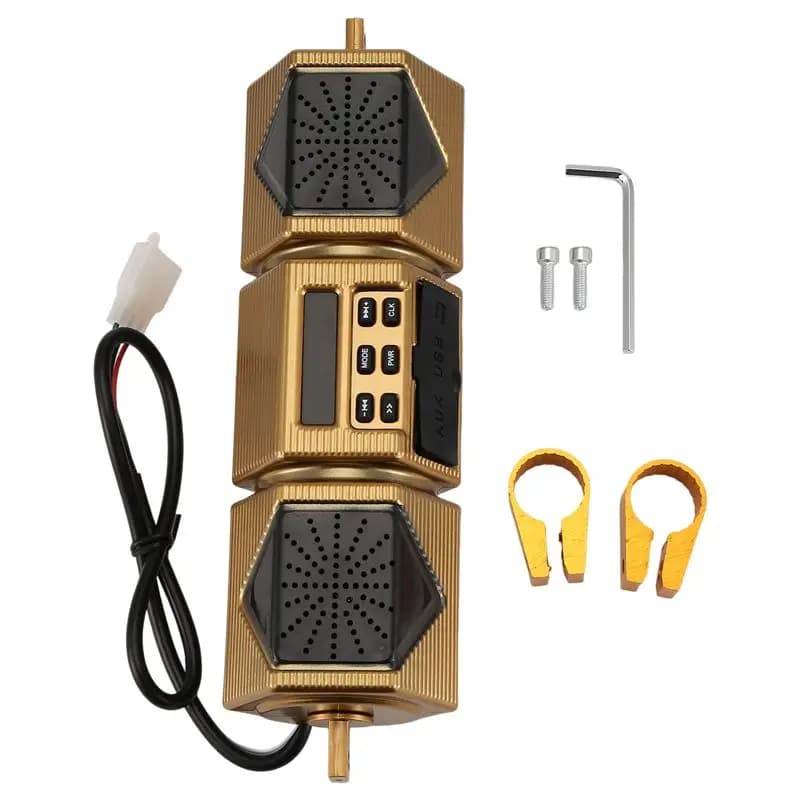 Customer Favorite Motorcycle MP3 Player Handlebar Speaker Bluetooth Music FM Radio Waterproof Adjustable Bracket Bike Audio Ster