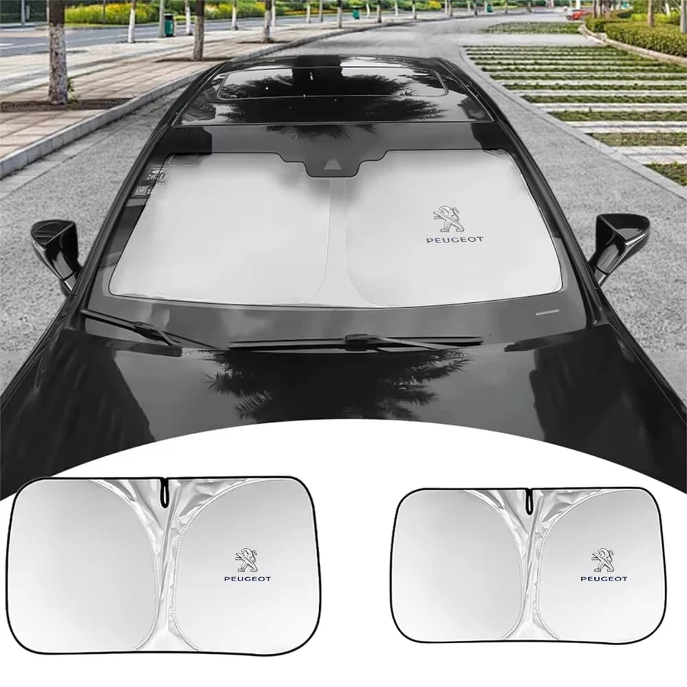 Car Windshield Sunshade Foldable Sun Visor Heat Shield UV Block Protector For Peugeot 208 2008 3008 308 5008 408 Valve cap