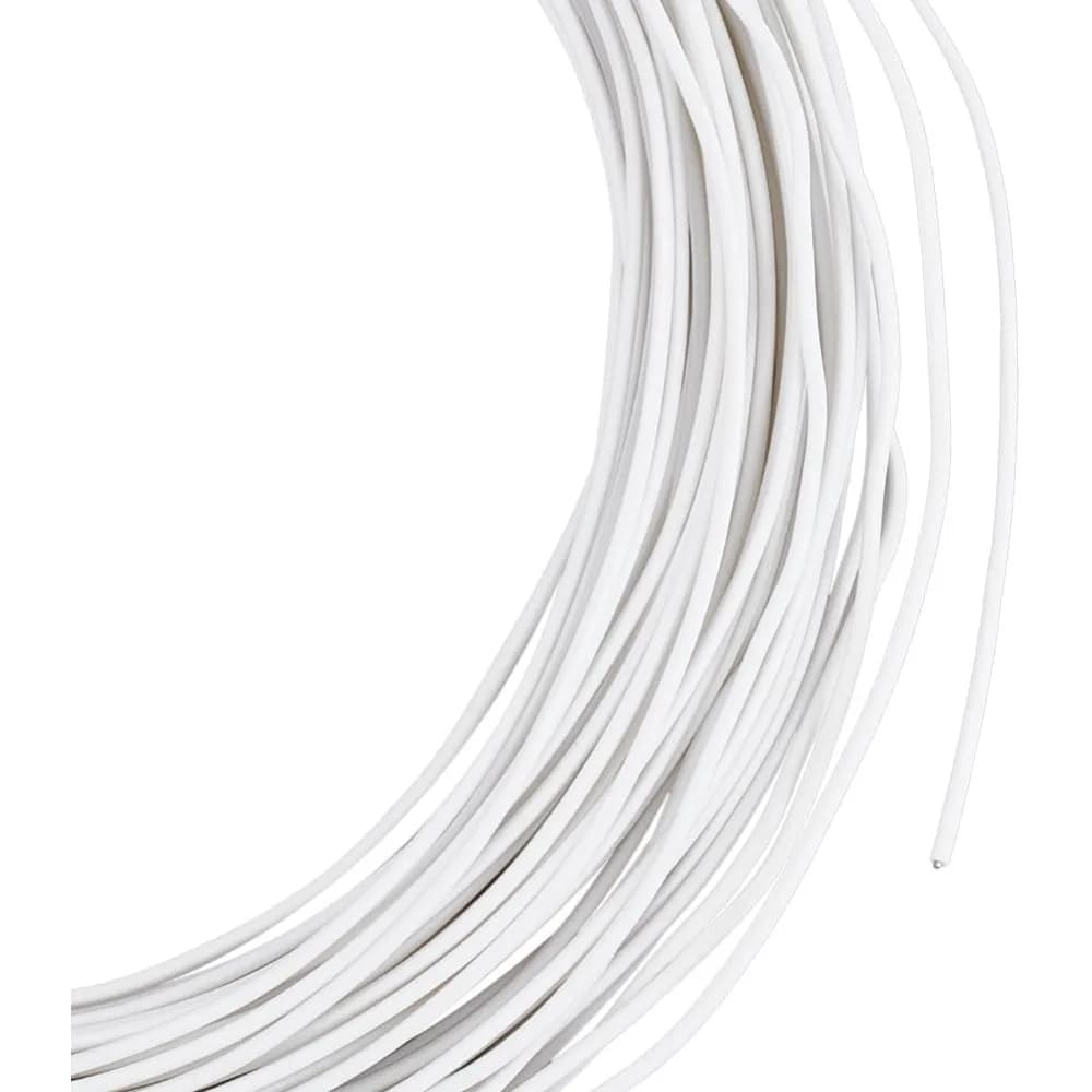 Filo da modisteria bianco da 30 m, diametro 2 mm, fili con stelo di ferro coperto in plastica morbida per forniture per cucito fai da te, kit di accessori per la produzione di tesa