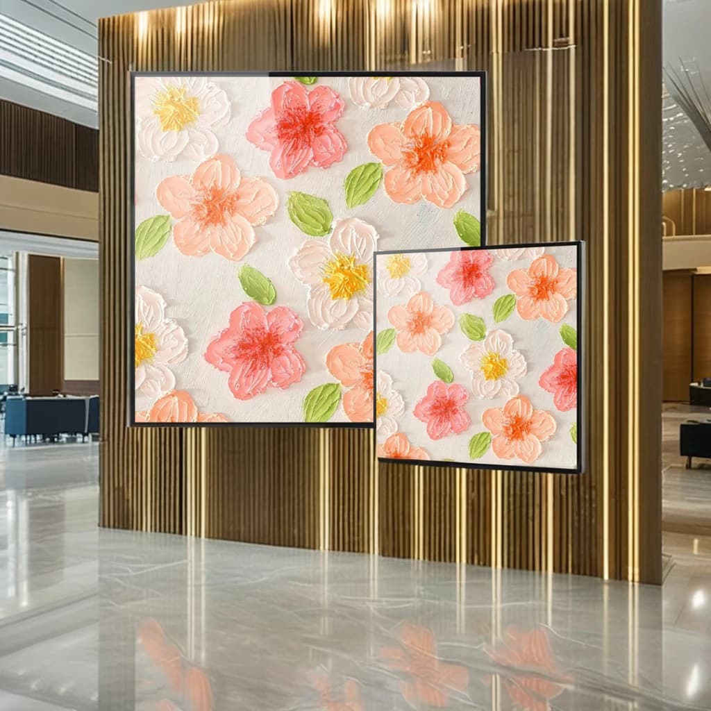 Cornice Digitale LCD da 19,2 Pollici con Sistema Android, Display Fotografico Quadrato per Gallerie d'Arte, Istruzione, Centri Commerciali e Segnaletica