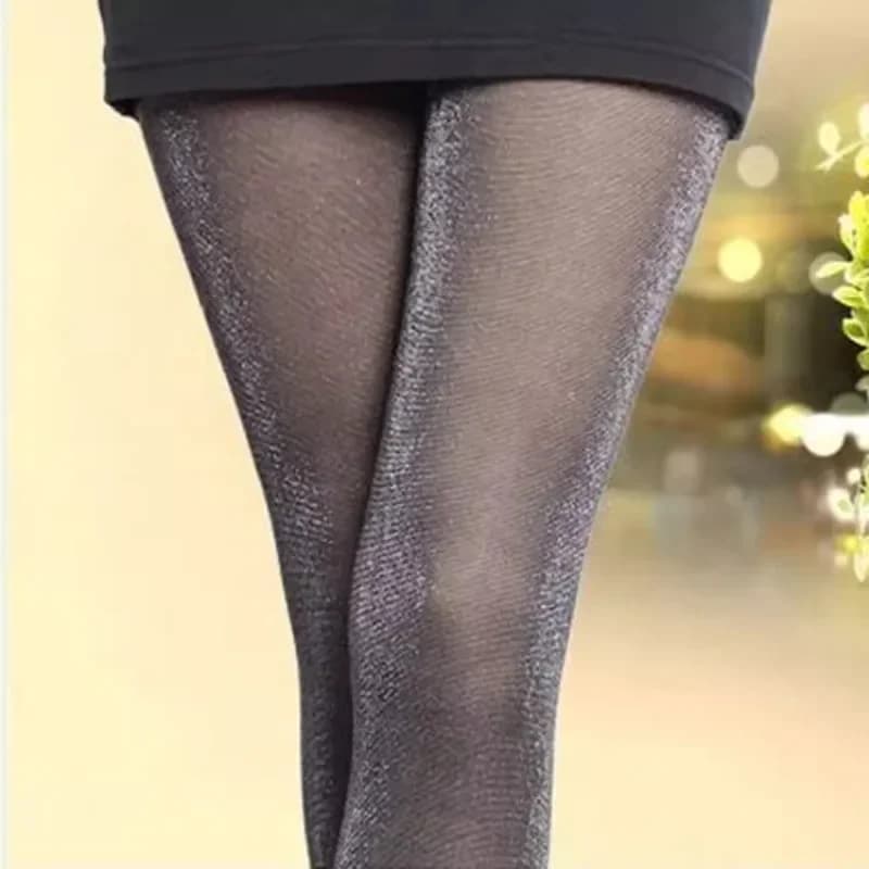 Calze autoreggenti alte alla coscia in seta argento con glitter di lusso Collant sexy da donna Collant Lingerie femminile Calze Calza sexy per il corpo sottile