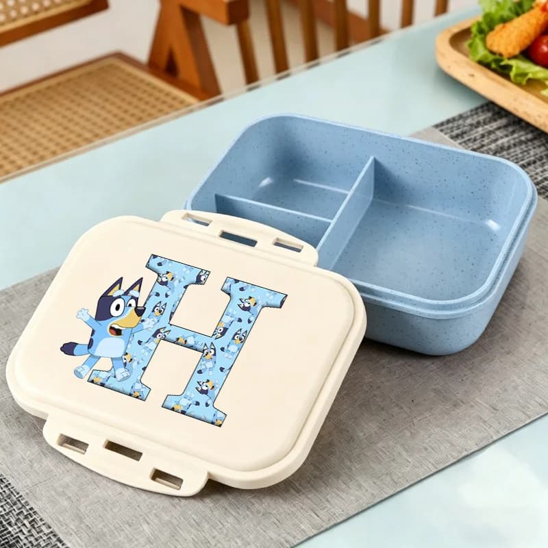 Nuovo Porta Pranzo Blueys per Studenti, Contenitore Bento in Plastica Portatile con Motivi Cartoon per Ragazzi, Scatola Termica per Pasti, Regalo per Bambini