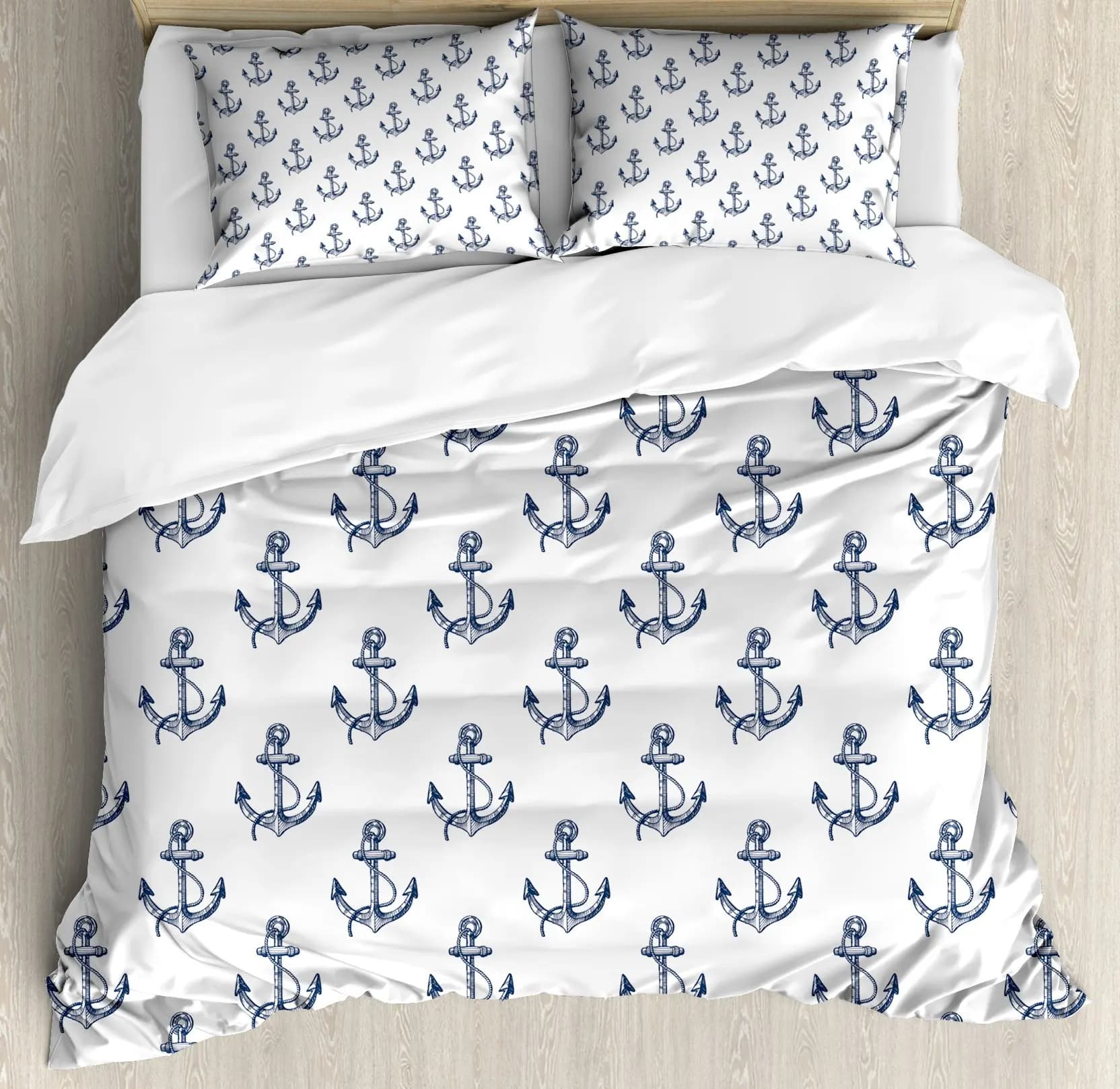 Set copripiumino con ancoraggio Tema nautico Set biancheria da letto Queen King Ragazzi Ragazze Adolescenti Set copripiumino Sea World Ocean Arredamento camera da letto